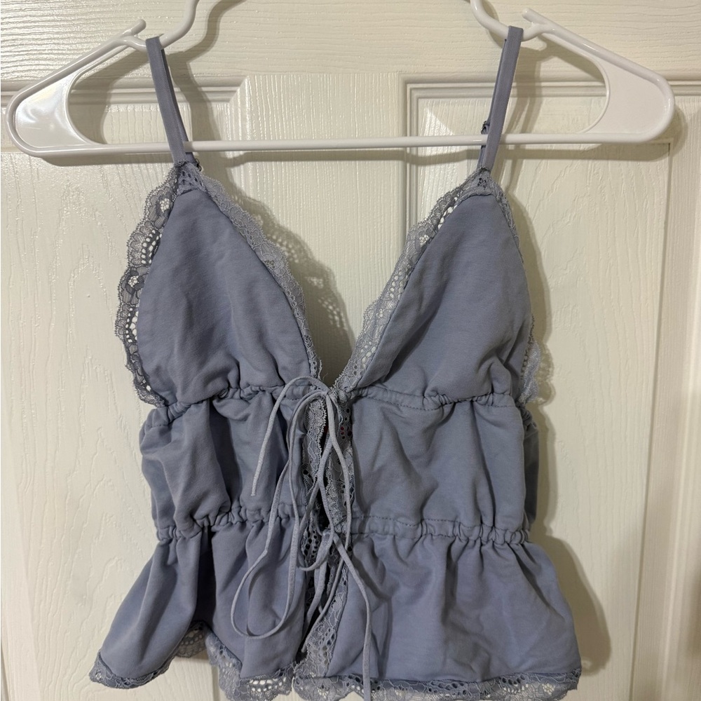 Lace Trim Lavender Top
